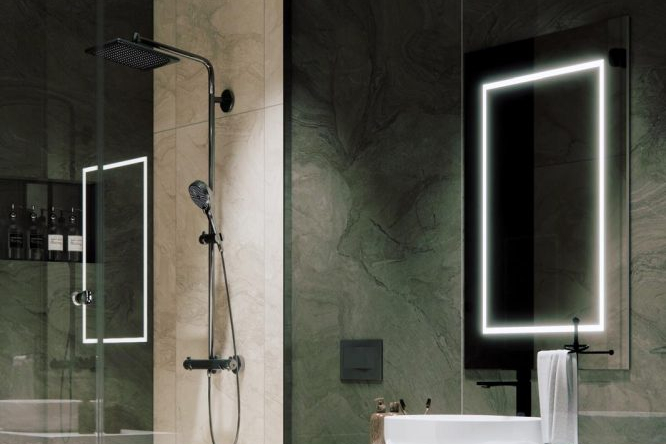 Modern bathroom decoration , Elegant interior design , Marble flooring in modern bathroom design , Chic bathroom shower area setup , Luxury bathroom lighting and decor , Minimalist bathroom cabinets and countertop , Spacious bathroom area with modern accessories ديكور حمام عصري، تصميم داخلي أنيق، أرضيات رخامية في تصميم الحمام العصري، تصميم منطقة دش أنيقة في الحمام، إضاءة وديكور حمام فاخر، خزائن وحوض حمام بسيط، مساحة حمام واسعة مع ملحقات عصرية Modern banyo tasarımında mermer Zemin , Şık banyo duş alanı düzenlemesi , Lüks banyo aydınlatma ve dekorasyon , Minimalist banyo dolapları ve tezgah , Geniş banyo alanı ve modern aksesuarlar