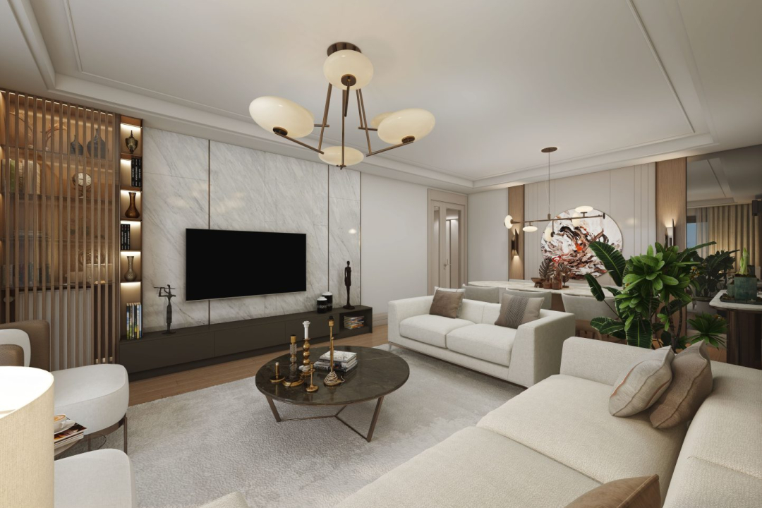 Luxury interior living room layout , Modern living room decoration , Spacious and bright living area , Elegant interior design , High-ceiling luxury interiors تصميم داخلي فاخر لغرفة المعيشة، ديكور غرفة معيشة عصري، مساحة معيشة واسعة ومضيئة، تصميم داخلي أنيق، ديكورات داخلية فاخرة ذات أسقف عالية Lüks iç mekan oturma odası düzeni , Geniş ve aydınlık oturma alanı , Zarif iç mekan tasarımı , Ahşap zeminli lüks iç mekanlar